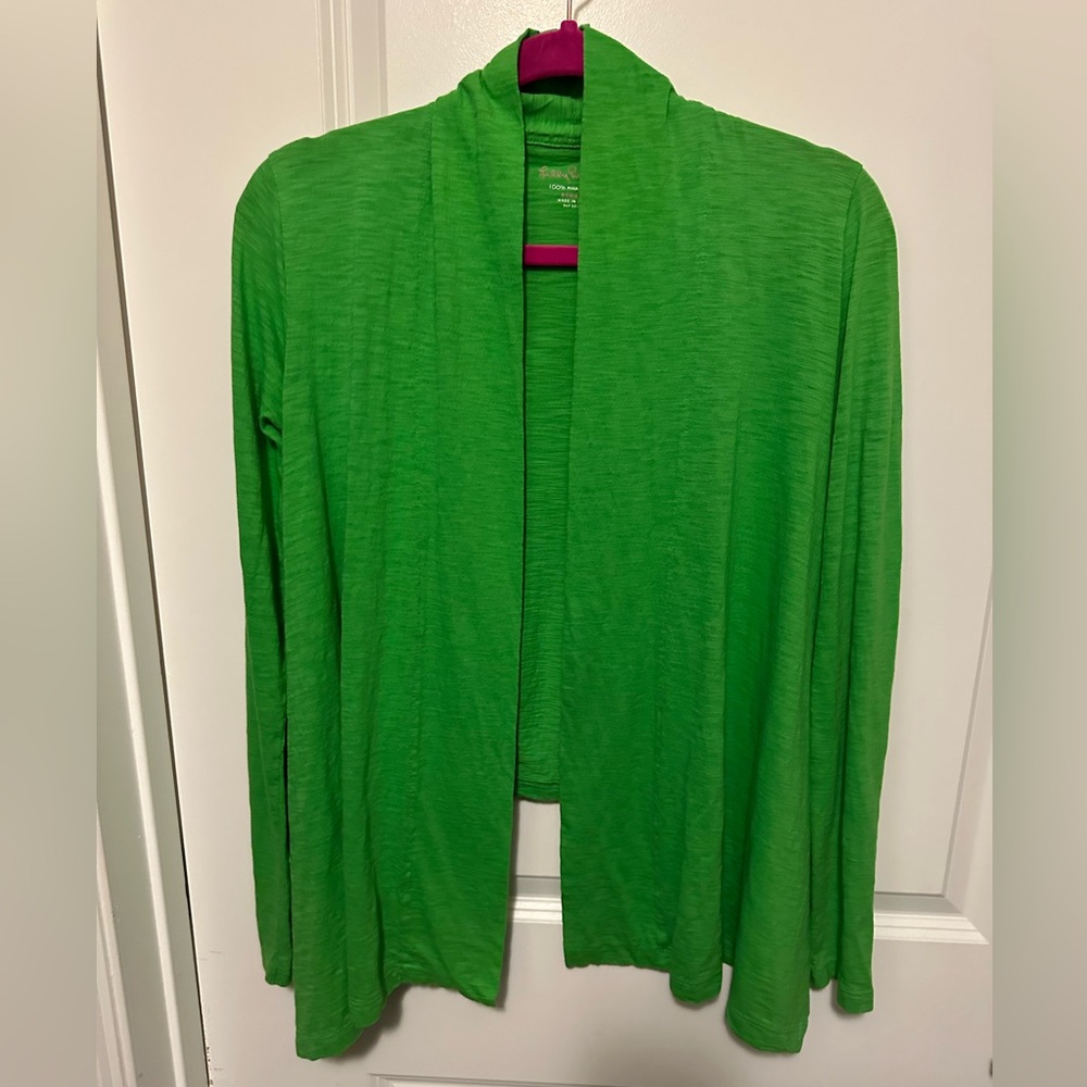 Lilly Pulitzer XS knit green open cardigan.